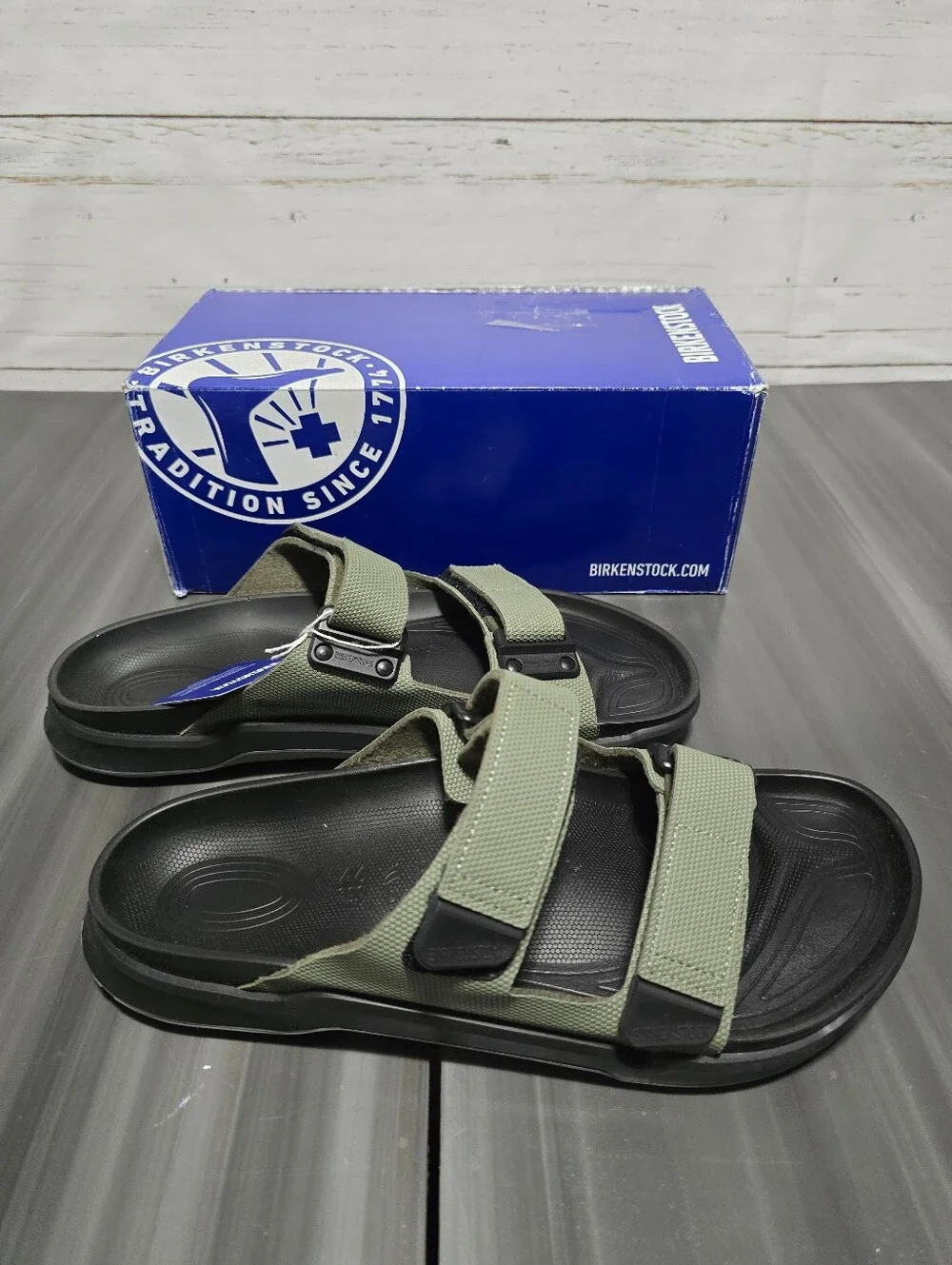 $140 BIRKENSTOCK FUTURA KHAKI ATACAMA MENS SIZE 13 NEW IN BOX BIRKO-FLOR 1022616